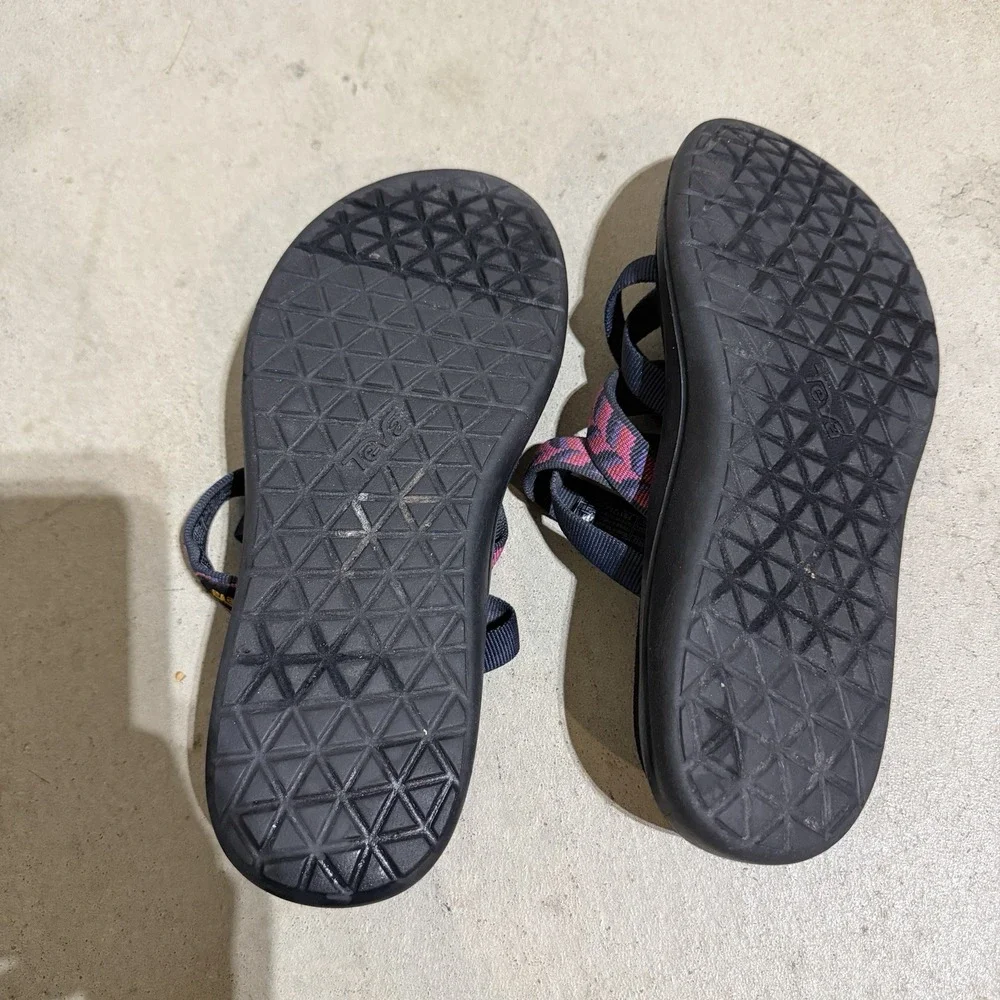 Teva Voya Zillesa Strappy Sandals Geometric Pink Purple Blue - Women's Size 6